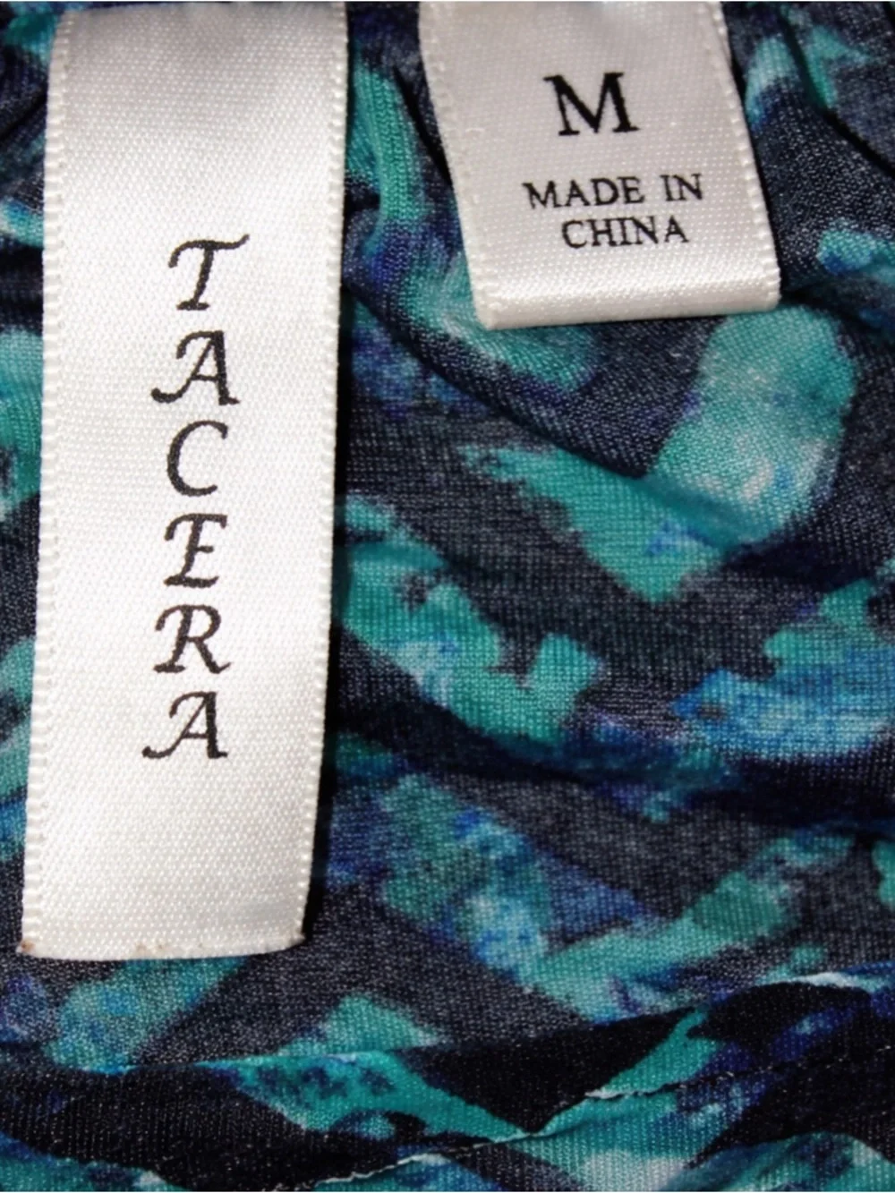 Tacera Navy and Teal Chevron Cap-Sleeve Tee - Picture 2 of 2